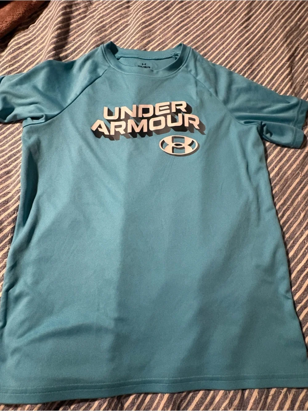 2 Under Armour Kids' Short Sleeve Logo Tee - Red & Light Blue